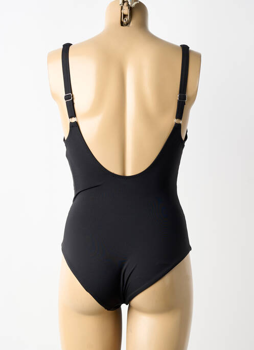 Maillot de bain 1 pièce effet matière satinée haut soutien-gorge avec mousse de rembourrage amovible noir DAVID femme