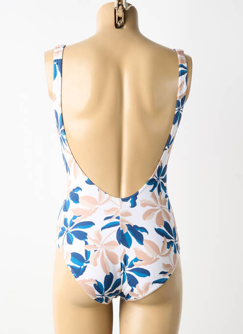 Maillot de bain 1 pièce effet matière satinée haut soutien-gorge avec mousse de rembourrage amovible blanc LIVIA femme