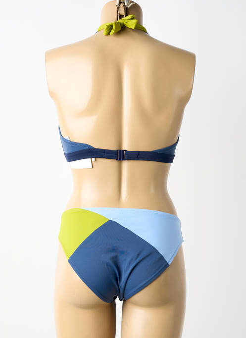 Maillot de bain 2 pièces stretch haut soutien-gorge avec mousse de rembourrage amovible bleu LIDEA femme