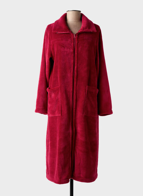 Robe de chambre fermeture zippée sur le devant rouge CANAT femme