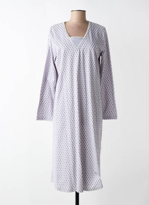 Chemise de nuit manches longues gris CANAT femme