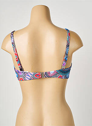 Haut de maillot de bain stretch haut soutien-gorge balconnet bleu ANTIGEL femme
