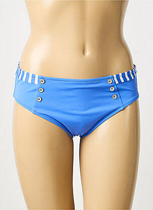 Bas de maillot de bain effet matière satinée culotte bleu LIDEA femme