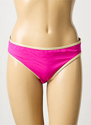 Bas de maillot de bain effet matière satinée culotte rose GRAIN DE SABLE femme