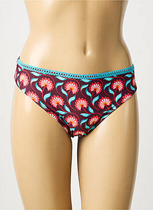Bas de maillot de bain imprimé fleurs culotte rouge ANTIGEL femme