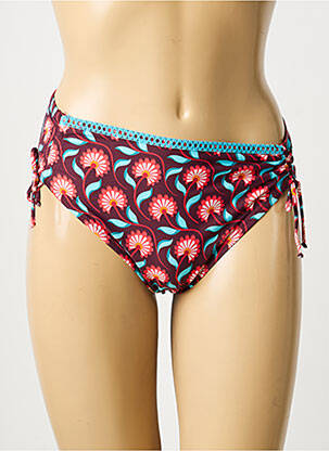Bas de maillot de bain imprimé fleurs culotte rouge ANTIGEL femme