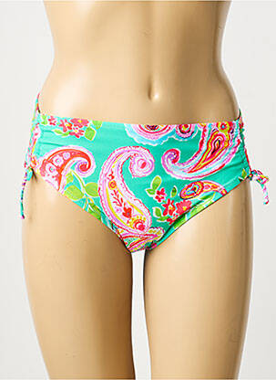 Bas de maillot de bain tissage satiné culotte vert ANTIGEL femme