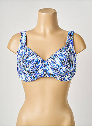 Haut de maillot de bain stretch haut soutien-gorge balconnet bleu LIDEA femme