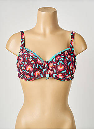 Haut de maillot de bain stretch haut soutien-gorge balconnet rouge ANTIGEL femme