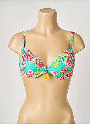 Haut de maillot de bain stretch haut soutien-gorge balconnet vert ANTIGEL femme