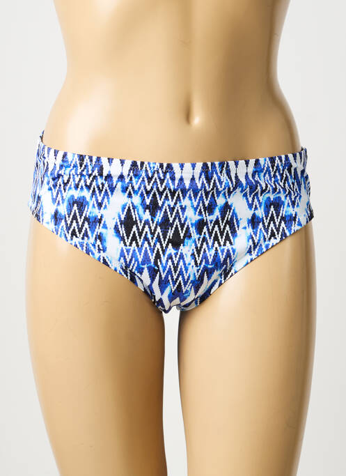 Bas de maillot de bain imprimé fantaisie culotte bleu LIDEA femme