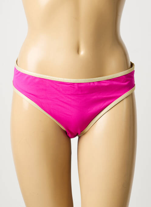 Bas de maillot de bain effet matière satinée culotte rose GRAIN DE SABLE femme