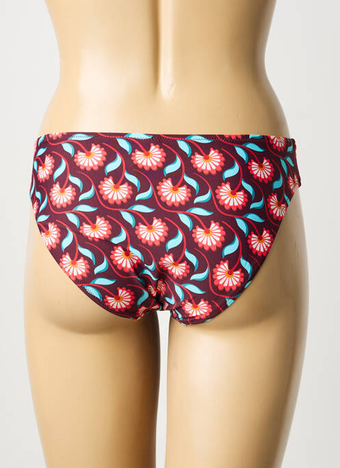 Bas de maillot de bain imprimé fleurs culotte rouge ANTIGEL femme