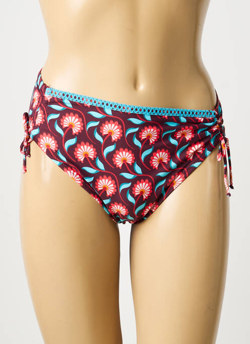 Bas de maillot de bain imprimé fleurs culotte rouge ANTIGEL femme