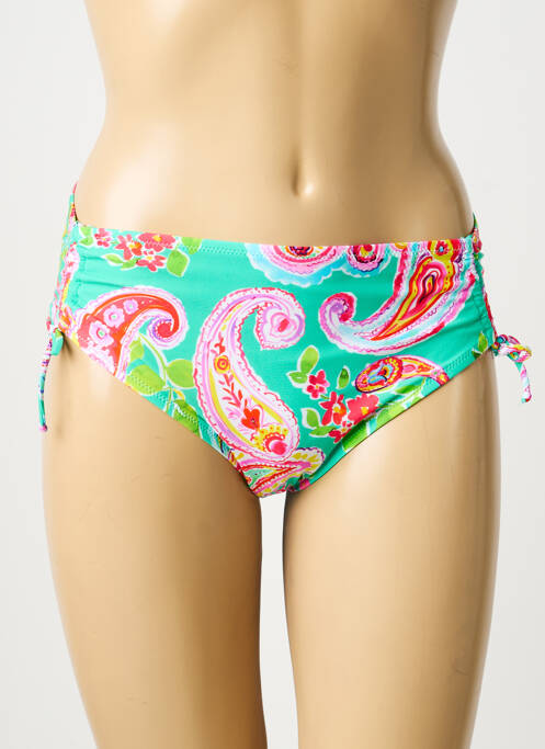 Bas de maillot de bain tissage satiné culotte vert ANTIGEL femme