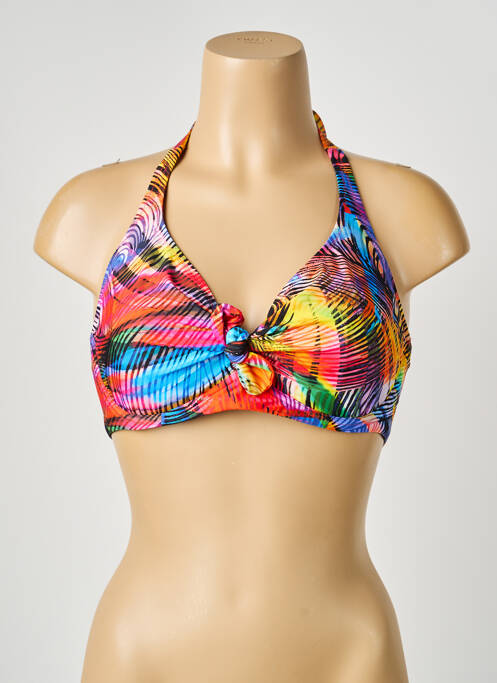 Haut de maillot de bain stretch haut soutien-gorge balconnet bleu ANTIGEL femme