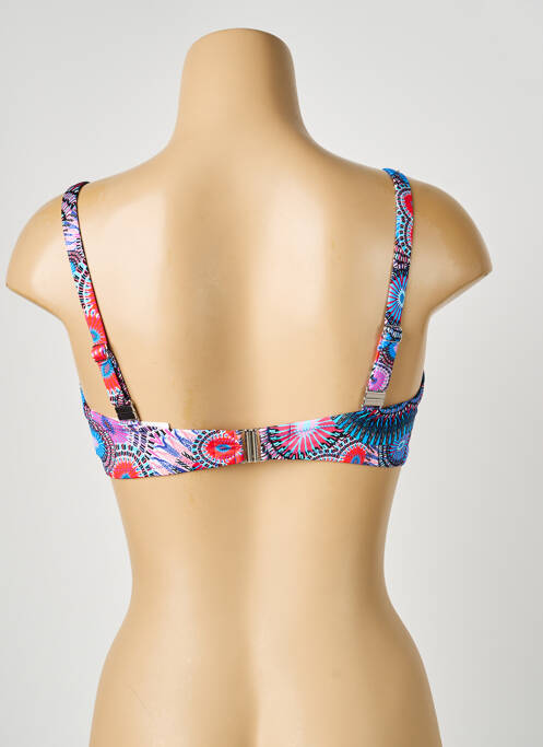 Haut de maillot de bain stretch haut soutien-gorge balconnet bleu ANTIGEL femme