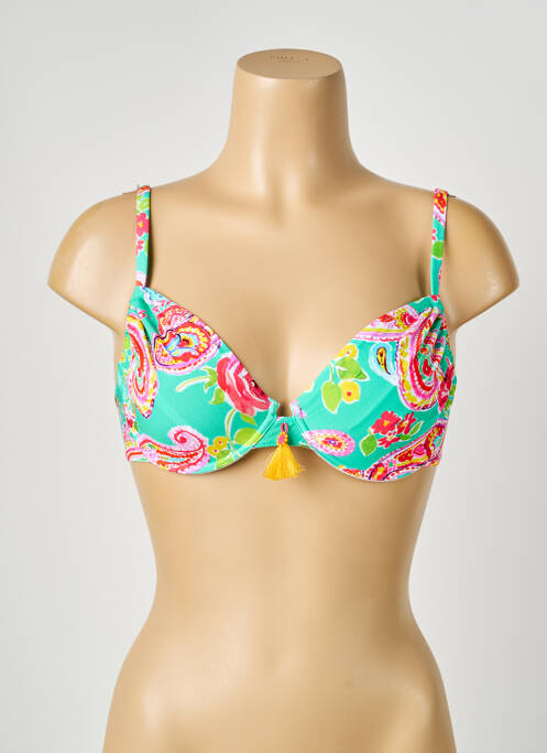 Haut de maillot de bain stretch haut soutien-gorge balconnet vert ANTIGEL femme