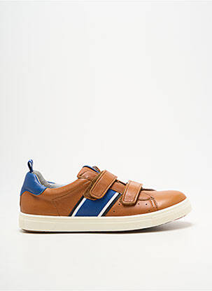 Baskets fermeture scratch bout rond marron ACEBOS garcon