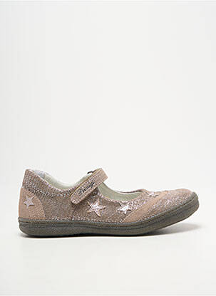 Ballerines tissage satiné bout rond marron PRIMIGI fille