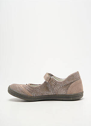 Ballerines tissage satiné bout rond marron PRIMIGI fille