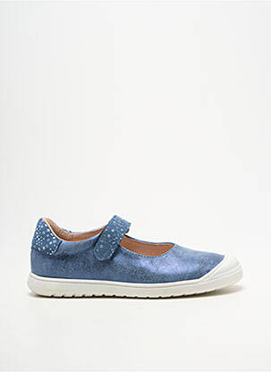 Ballerines tissage satiné bout rond bleu ACEBOS fille