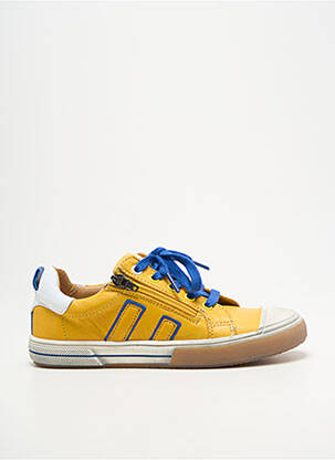 Baskets tissage satiné bout rond jaune ACEBOS garcon