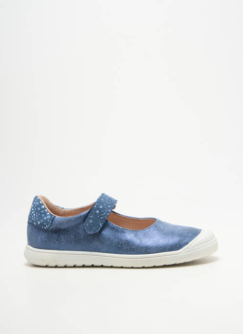 Ballerines tissage satiné bout rond bleu ACEBOS fille