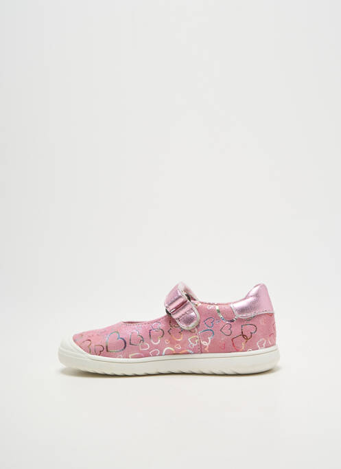 Ballerines tissage satiné bout rond rose ACEBOS fille