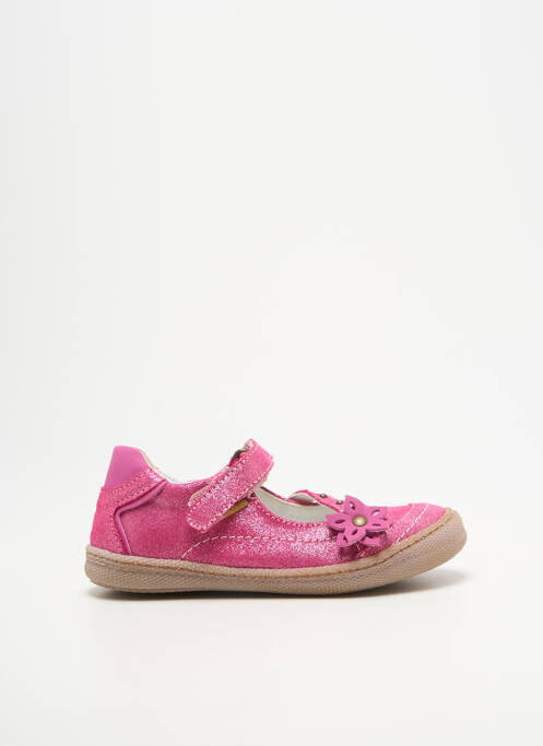 Ballerines tissage satiné bout rond rose PRIMIGI fille