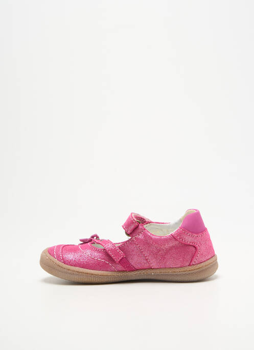 Ballerines tissage satiné bout rond rose PRIMIGI fille