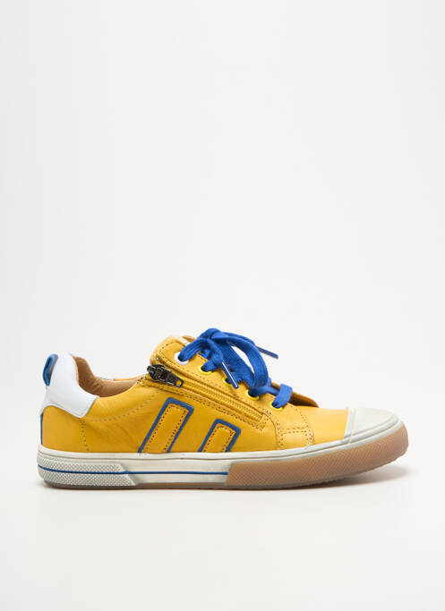 Baskets tissage satiné bout rond jaune ACEBOS garcon