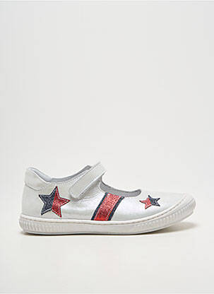 Ballerines tissage satiné bout rond argent BELLAMY fille