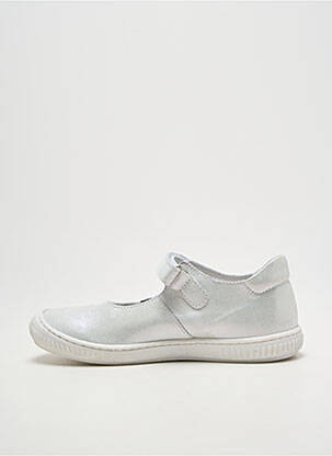 Ballerines tissage satiné bout rond argent BELLAMY fille