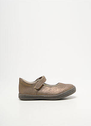 Ballerines tissage satiné bout rond marron PRIMIGI fille