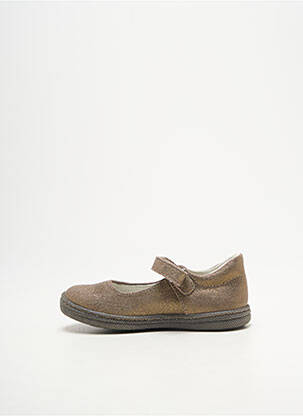 Ballerines tissage satiné bout rond marron PRIMIGI fille