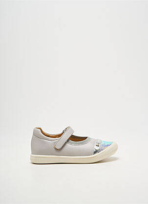 Ballerines tissage satiné bout rond gris BABYBOTTE fille