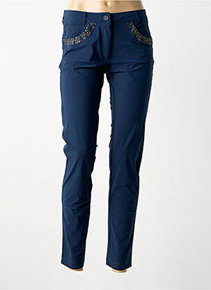 Pantalon slim stretch taille normale bleu PLATINE COLLECTION femme