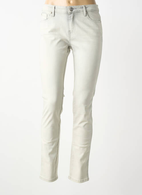 Jeans coupe slim stretch taille normale gris LESLIE femme