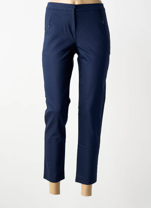 Pantalon 7/8 tissage popeline taille normale bleu BRANDTEX femme