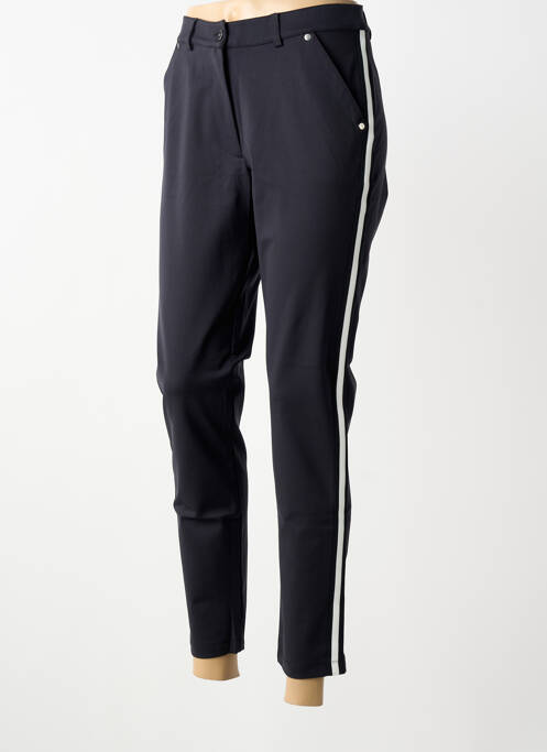 Pantalon chino broderie galons latéraux taille basse noir PLATINE COLLECTION femme