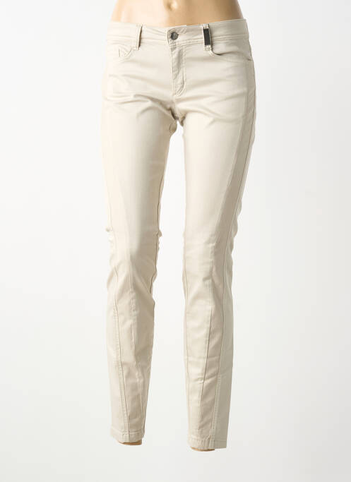 Pantalon slim tissage popeline taille normale beige SPORTALM femme