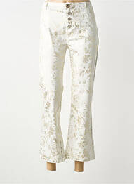 Pantalon 7/8 stretch taille normale blanc LESLIE femme