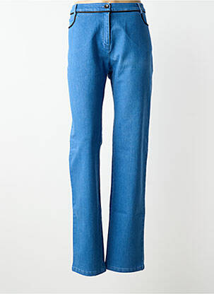 Jeans coupe droite stretch taille normale bleu LESLIE femme