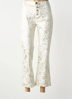 Pantalon 7/8 stretch taille normale blanc LESLIE femme