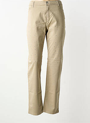 Pantalon droit stretch taille normale beige FUEGO WOMAN femme