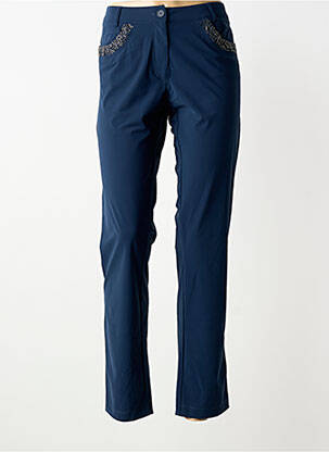 Pantalon droit stretch taille normale bleu PLATINE COLLECTION femme