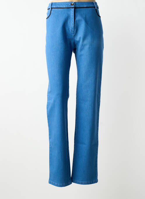 Jeans coupe droite stretch taille normale bleu LESLIE femme