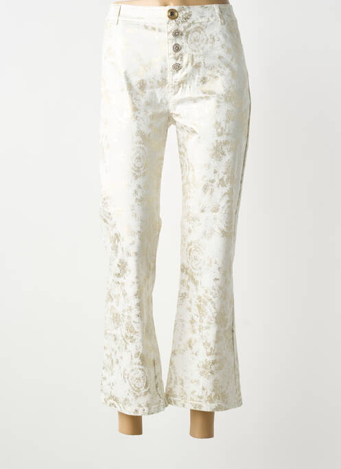 Pantalon 7/8 stretch taille normale blanc LESLIE femme