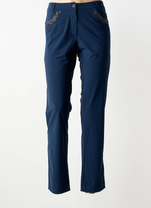 Pantalon droit stretch taille normale bleu PLATINE COLLECTION femme